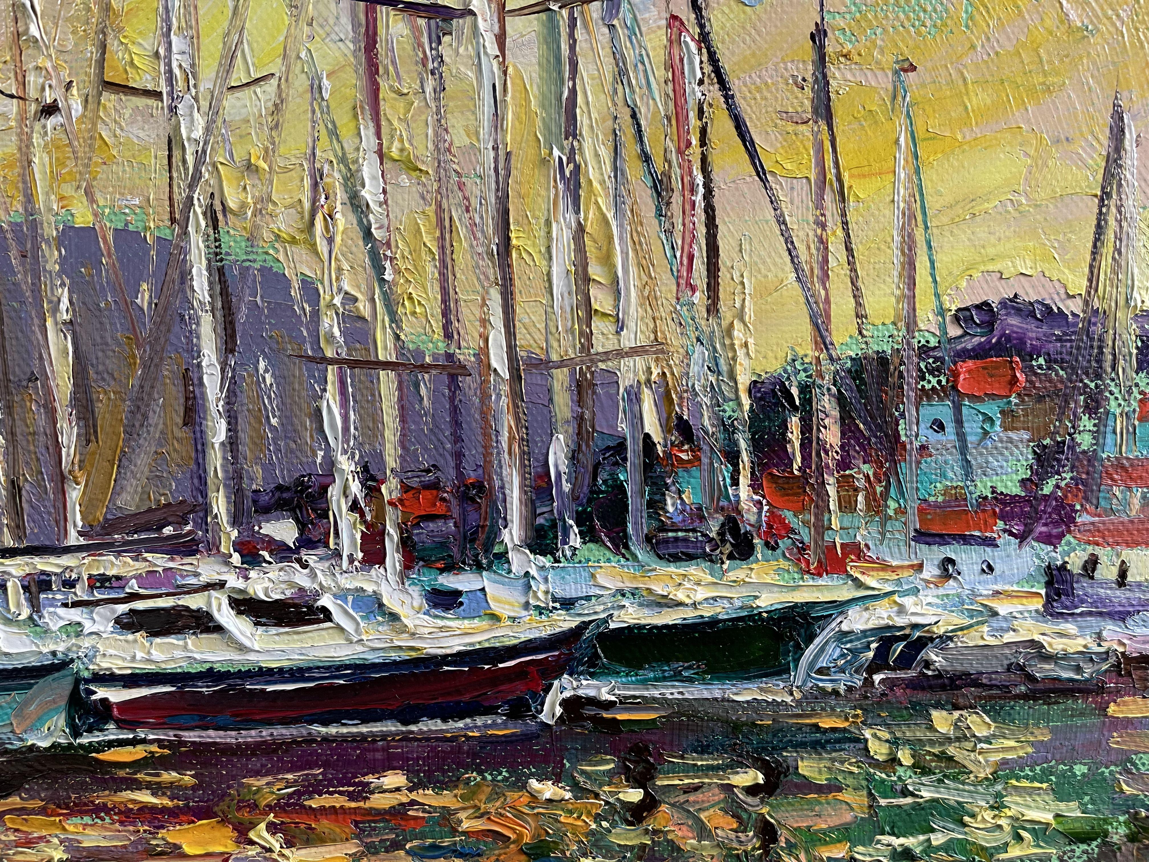 Evening. Yachts, Painting, Oil on Canvas 2
