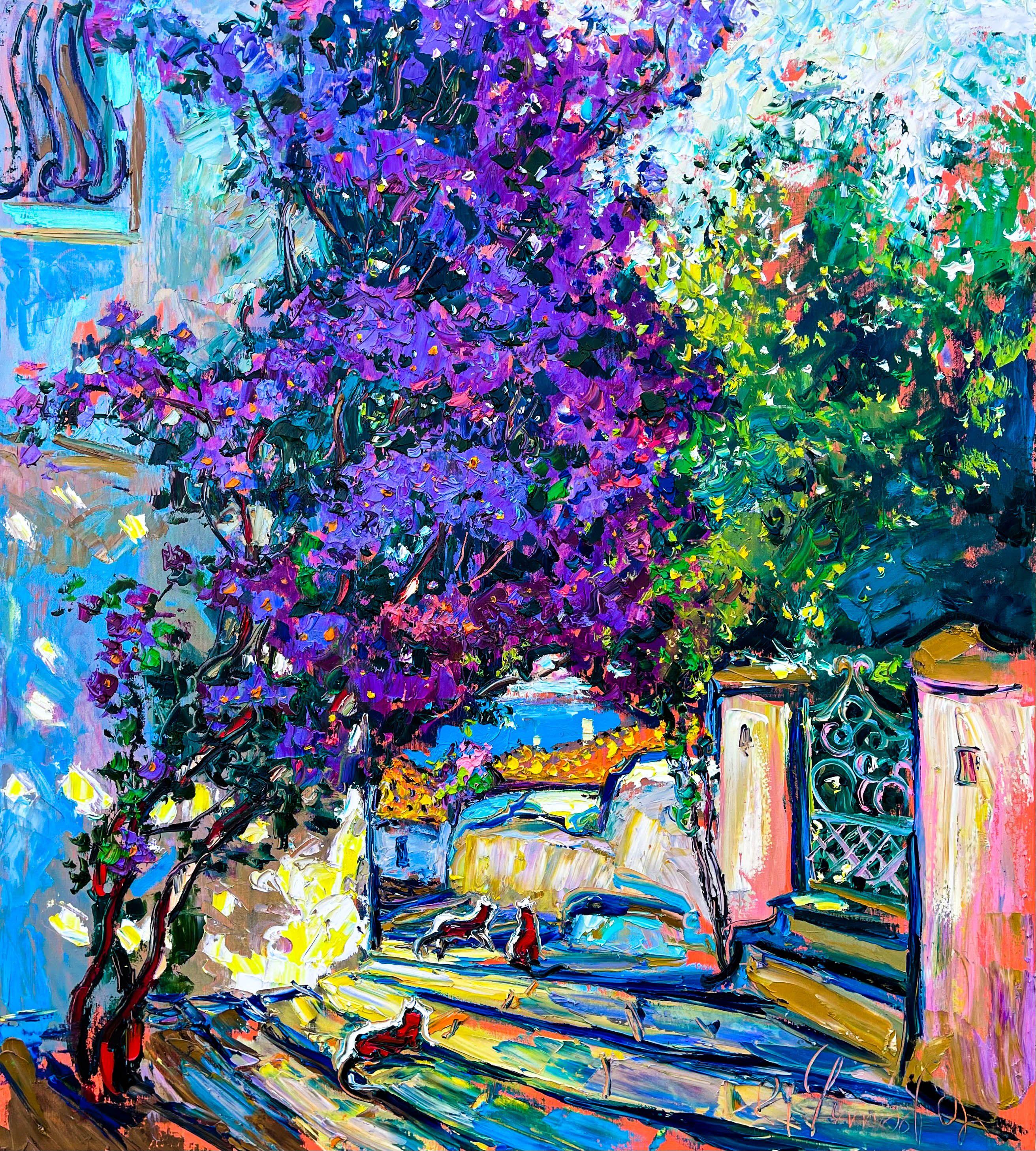 Fabelhafte Straßen von Marmaris, Gemälde, Öl auf Leinwand – Painting von Andrey Chebotaru