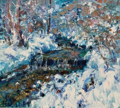 Frozen river, Painting, Oil on Canvas