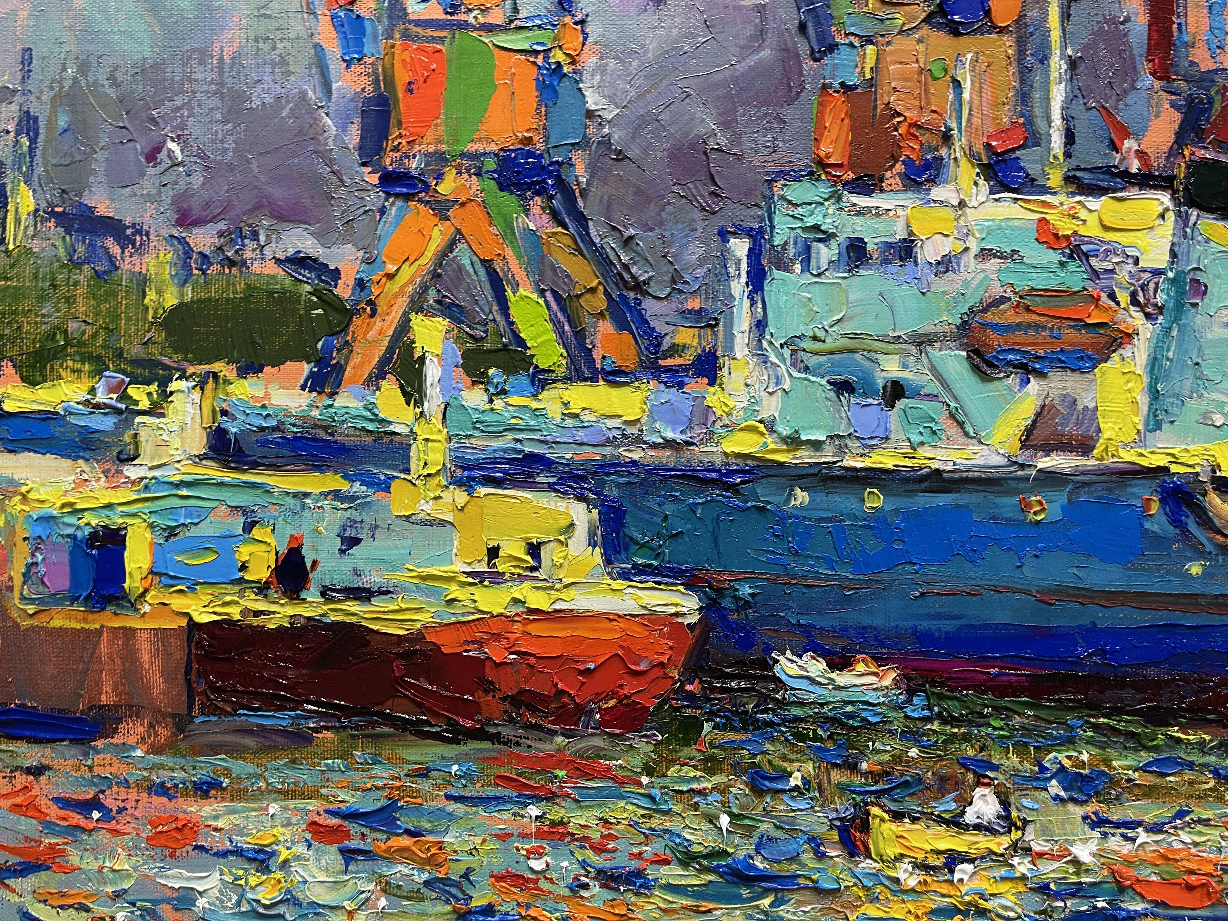 In port, Painting, Oil on Canvas For Sale 1