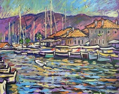 Marmaris boats, Painting, Oil on Canvas