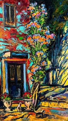 Oleander in the old town of Marmaris, Painting, Oil on Canvas