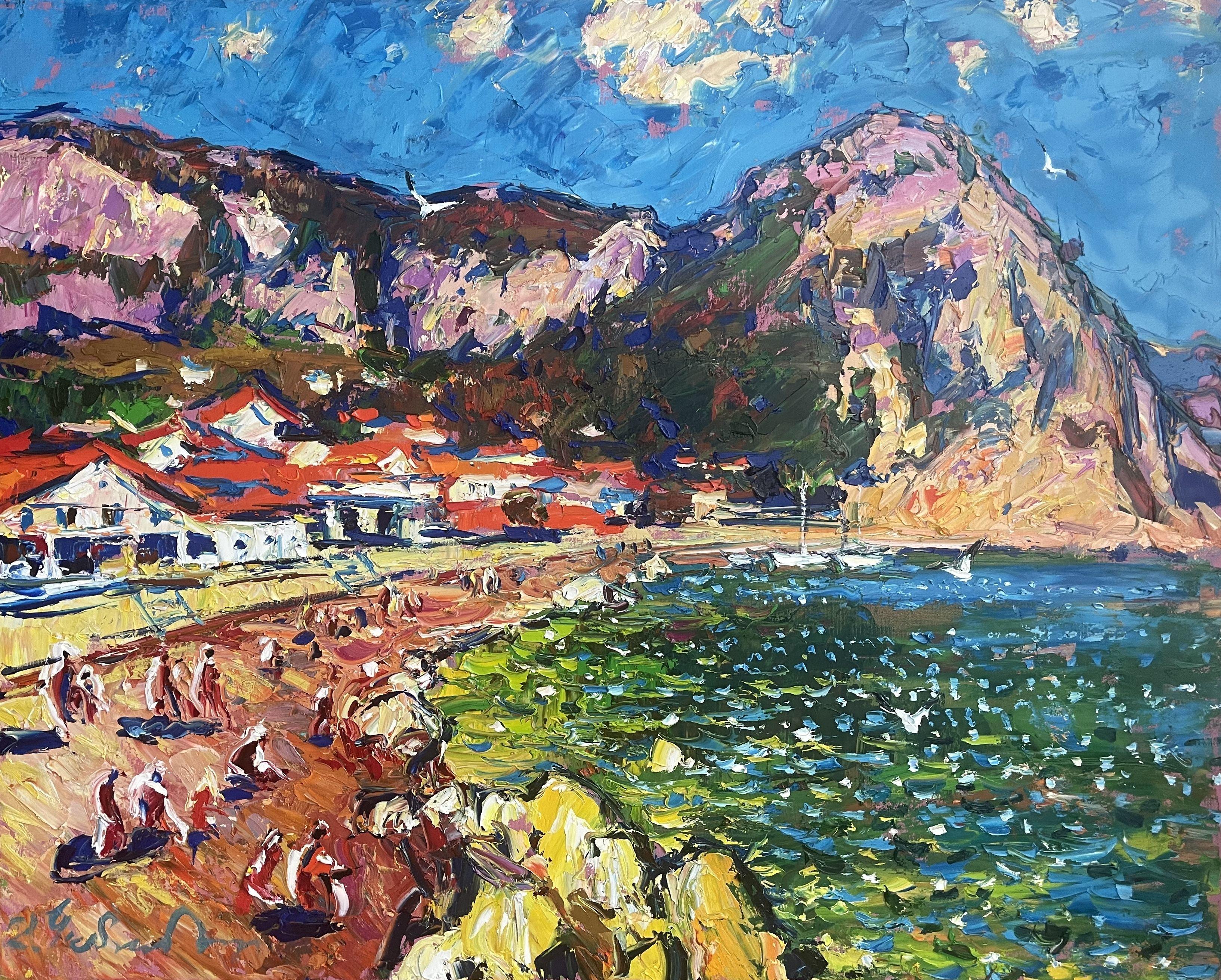 A Landscape Oil Painting of Beach For Sale at 1stDibs