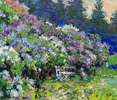 Spring in the botanical garden, Painting, Oil on Canvas