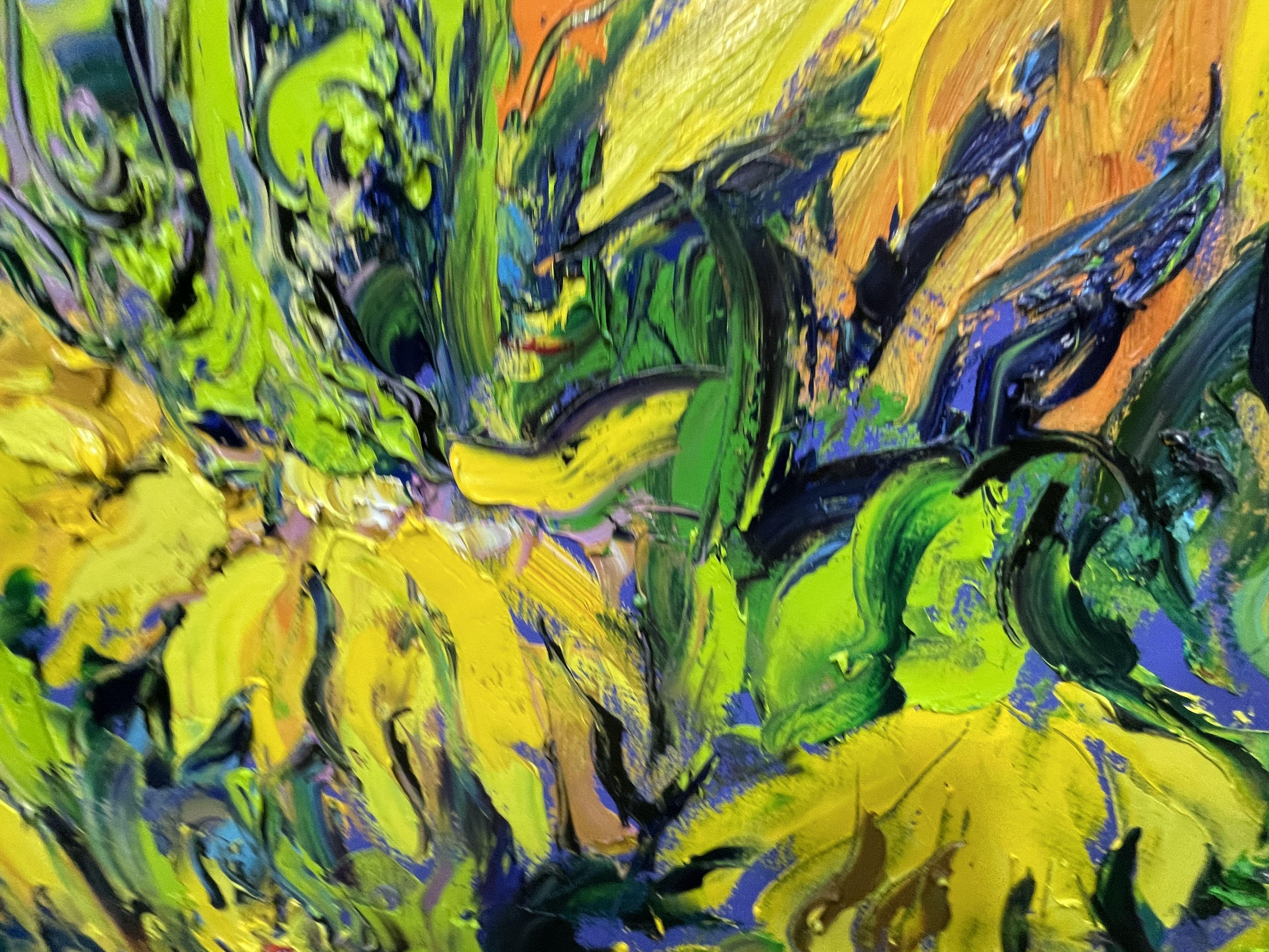 Sunflowers bloom, Painting, Oil on Canvas 2