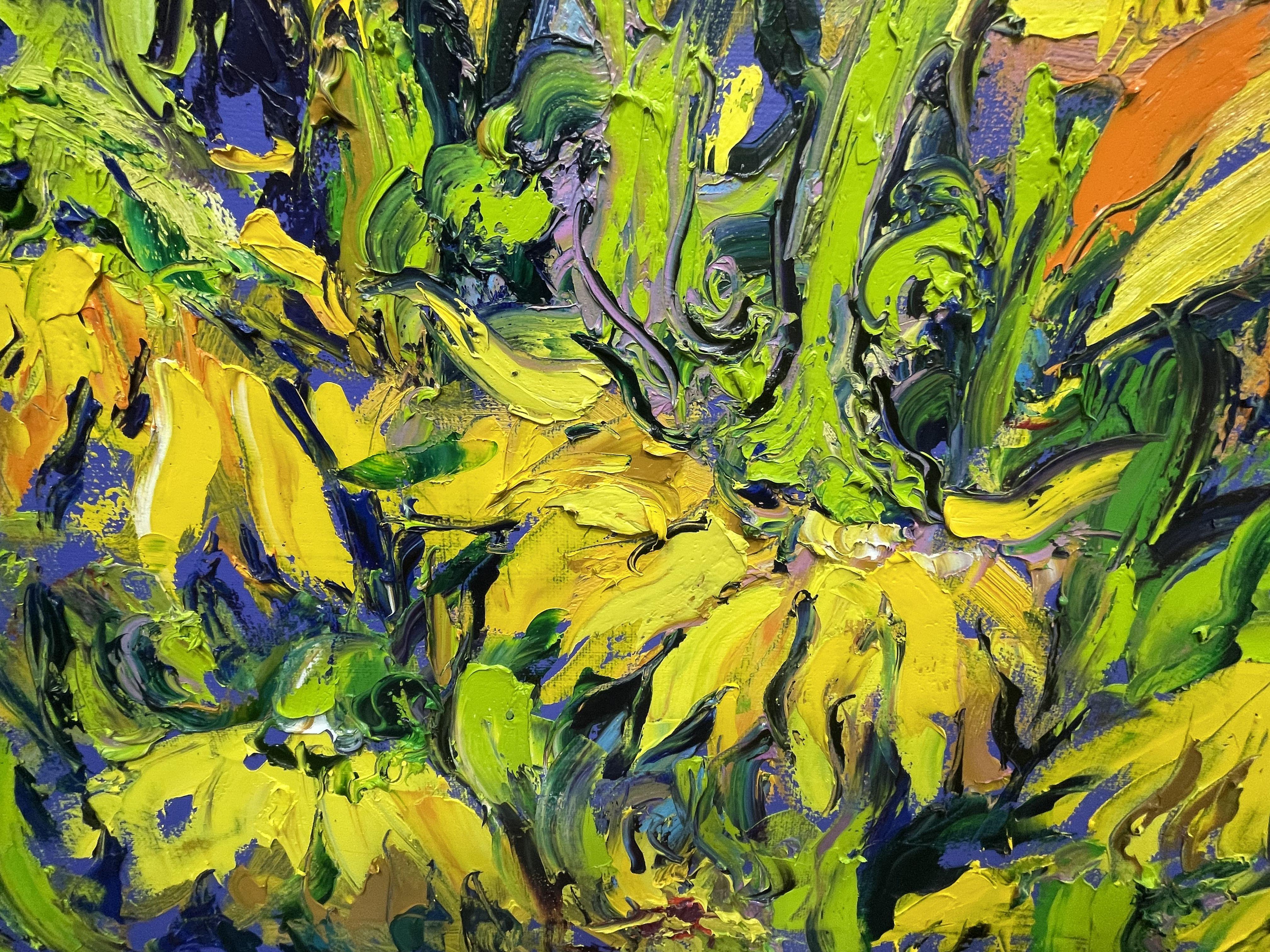 Sunflowers bloom, Painting, Oil on Canvas 4