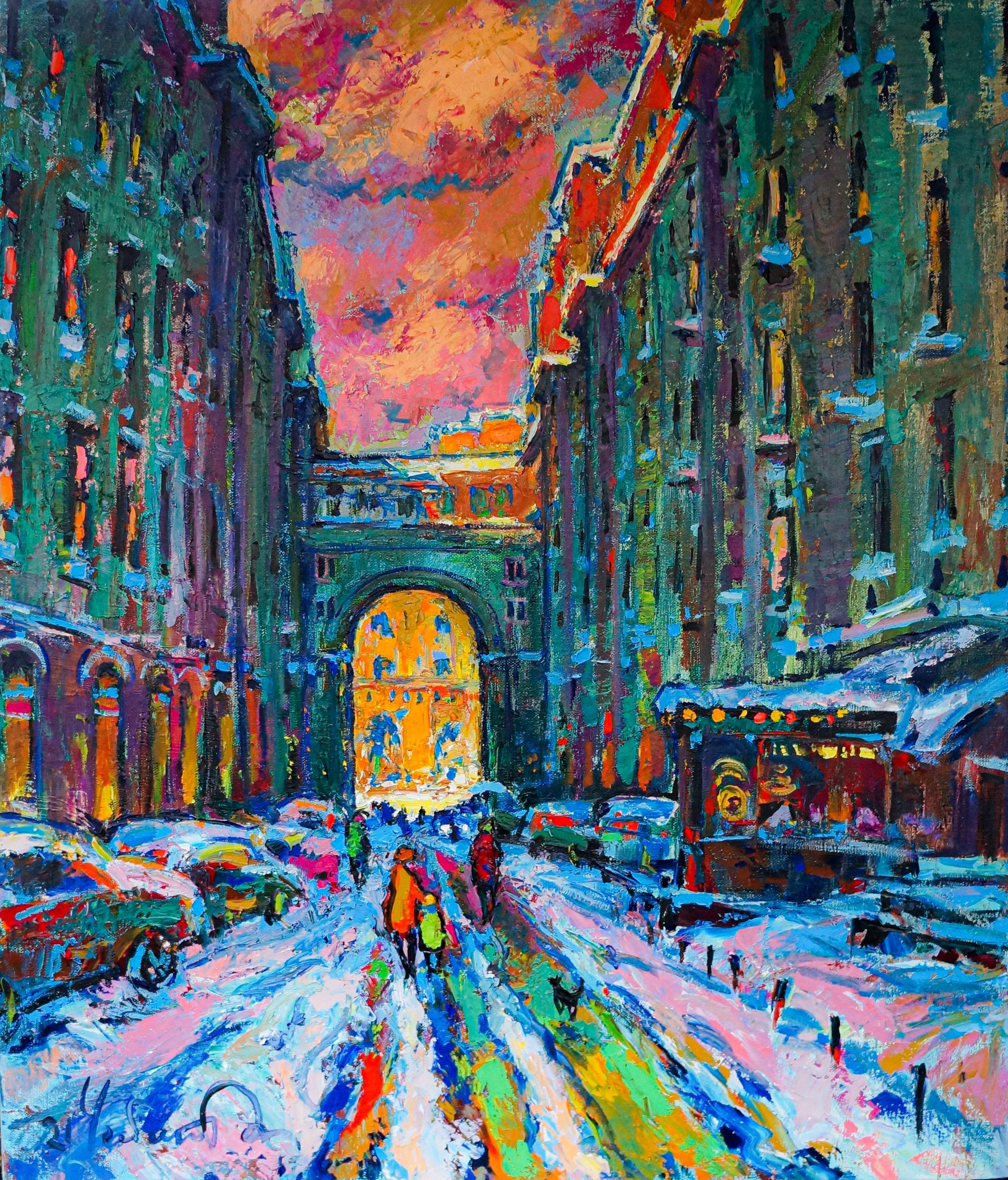 Pasaje de invierno, Pintura, Óleo sobre lienzo - Painting de Andrey Chebotaru