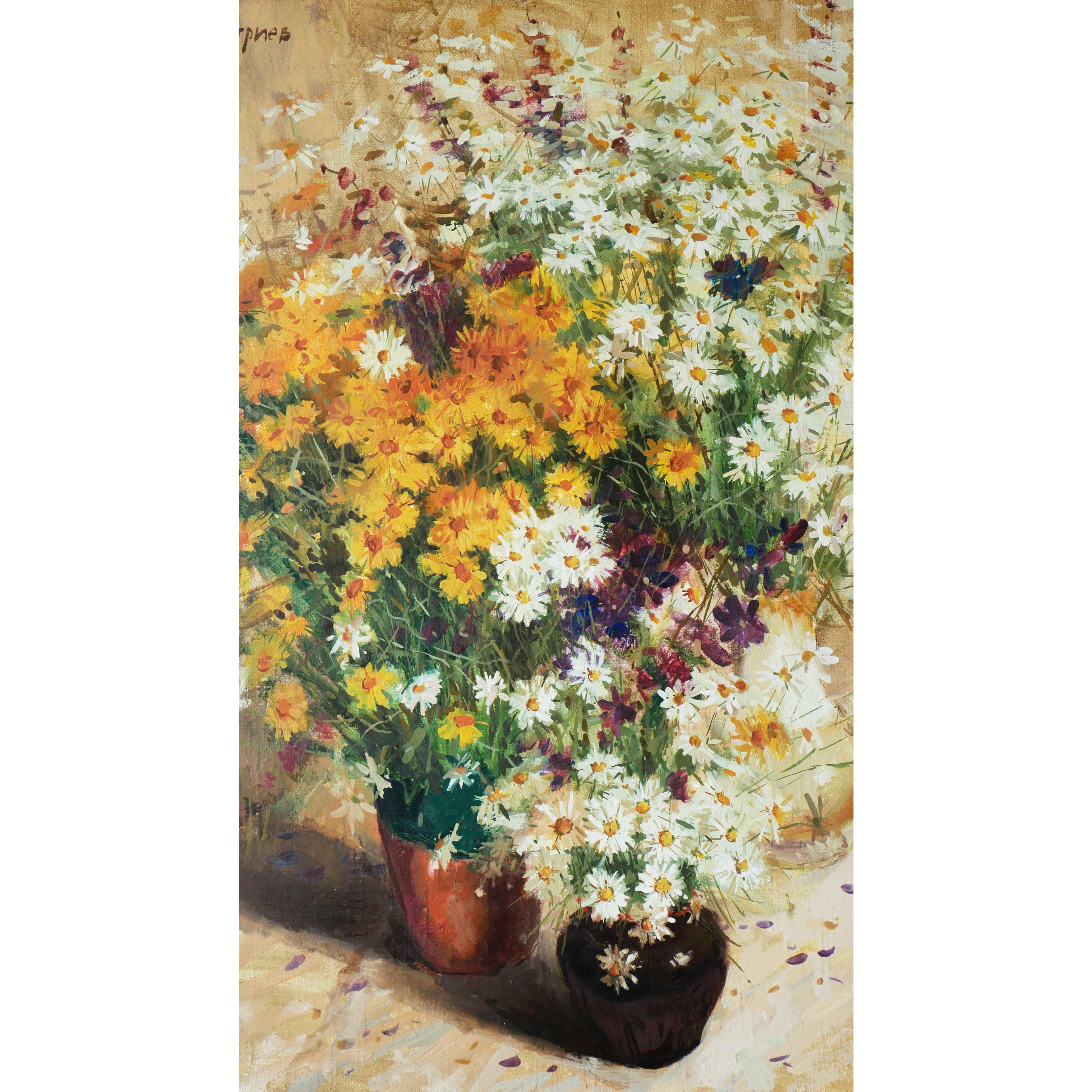 Gänseblümchenstrauß (Impressionismus), Painting, von Andrey Dmitriev