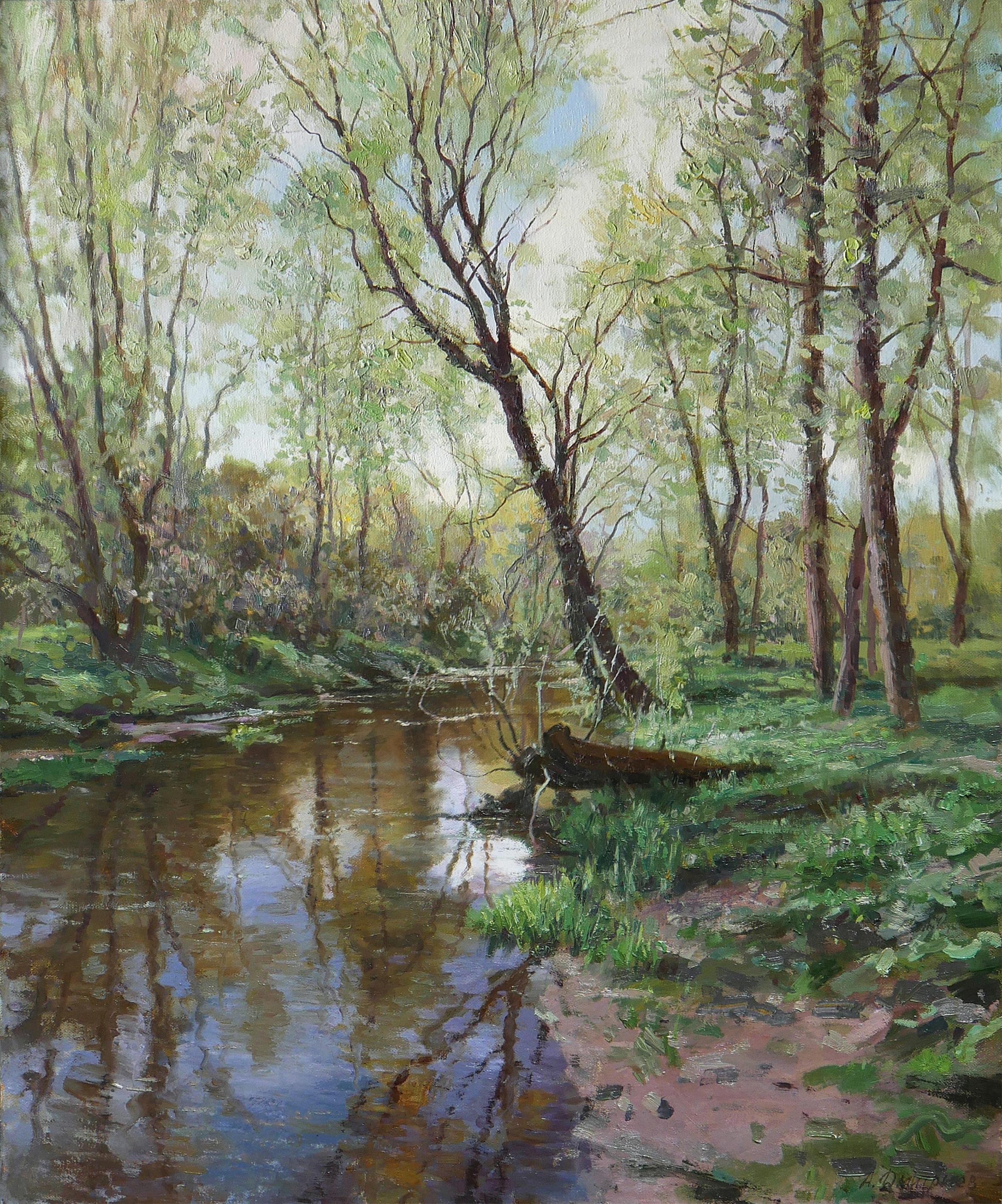 Spring. April - Impressionist Painting by Andrey Dmitriev
