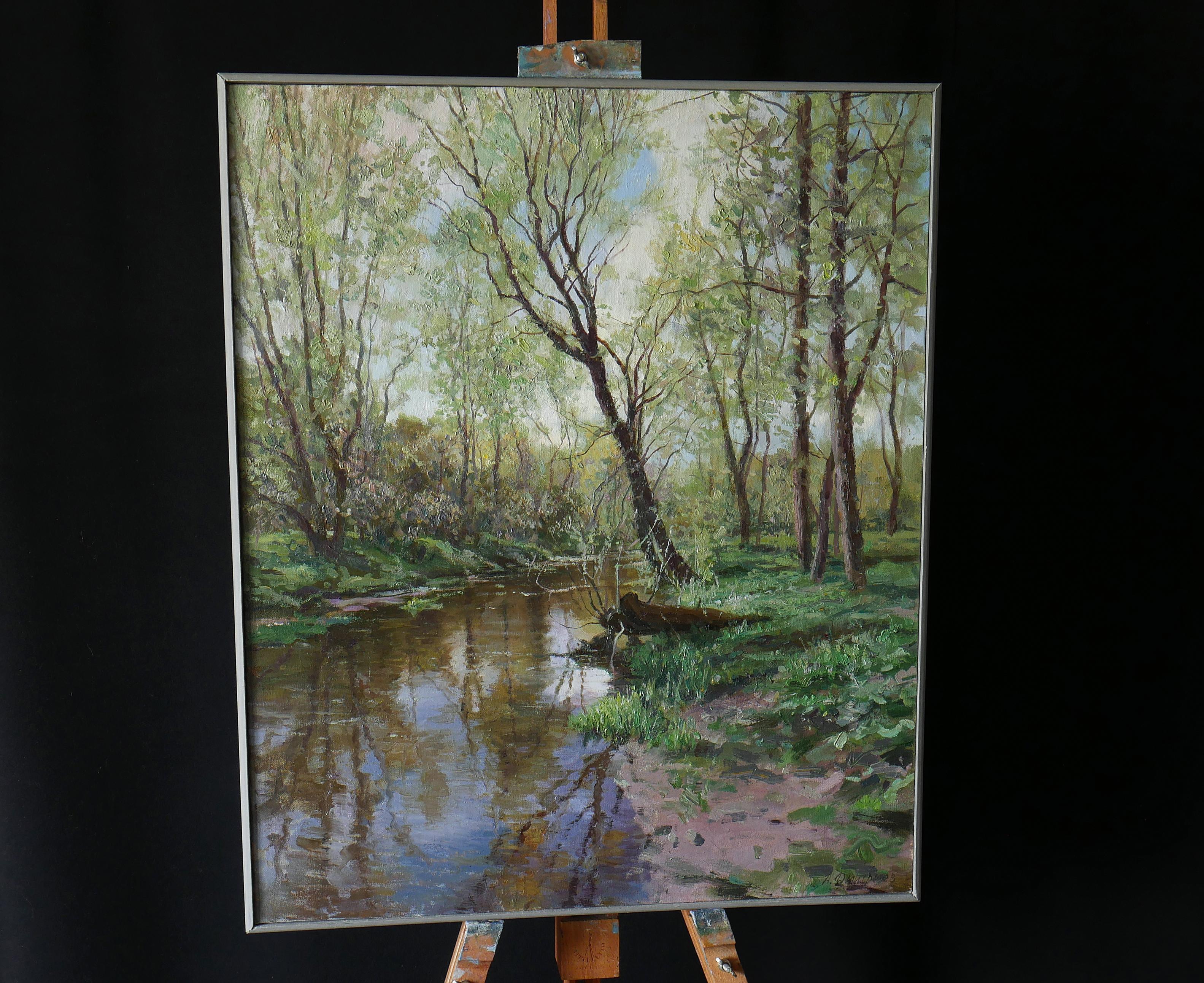 Spring. April - Gray Landscape Painting by Andrey Dmitriev
