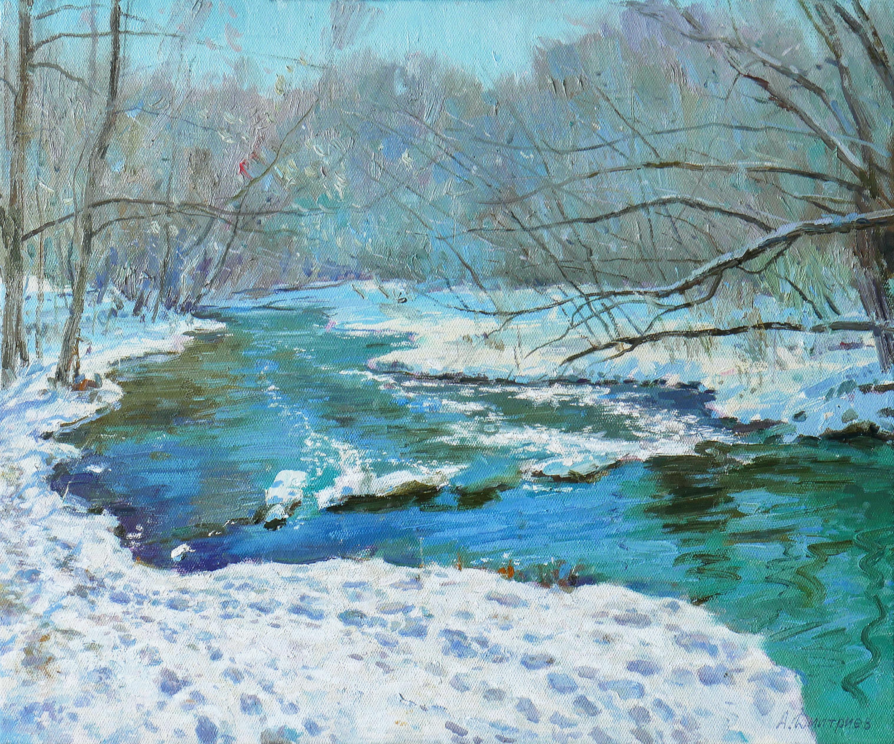 Andrey Dmitriev Landscape Painting - Sunlight Of March