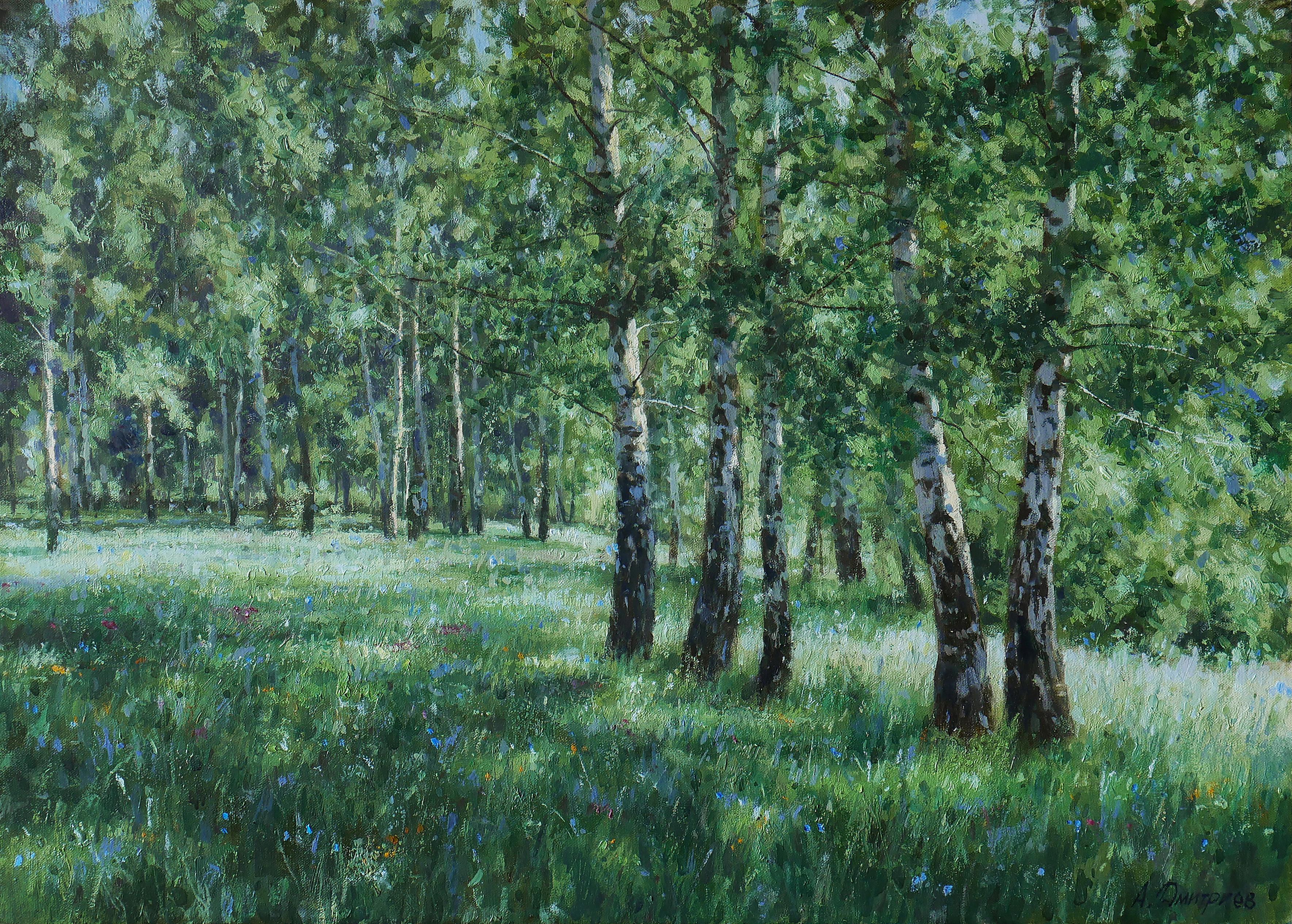 El bosque soleado de abedules