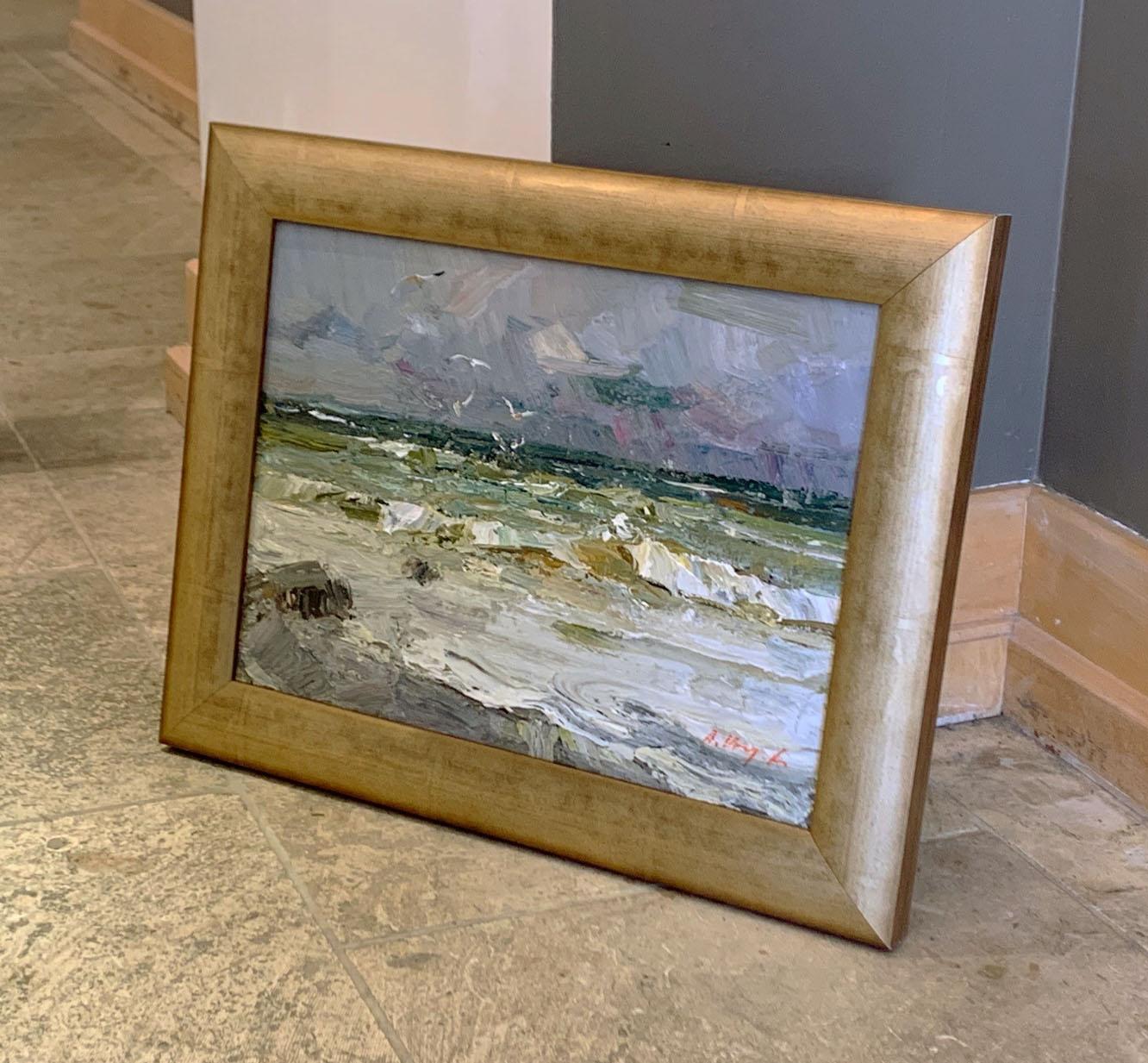 Surf Tormentoso - Landscape Painting Gris de Andrey Inozemtsev