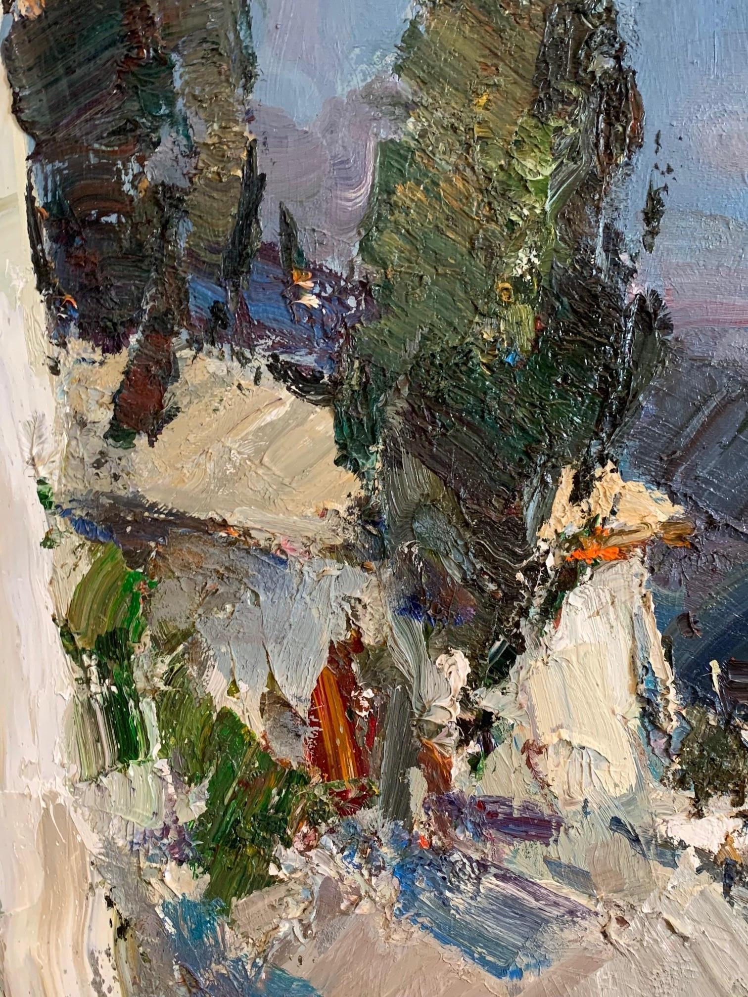 Street in Simeiz (Abstrakter Impressionismus), Painting, von Andrey Inozemtsev