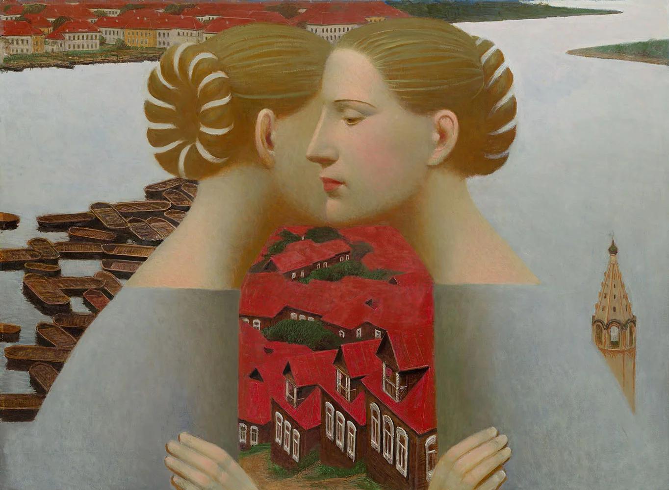 "Strelka. Beginning" Ölgemälde 25,5" x 29,5" Zoll von Andrey Remnev