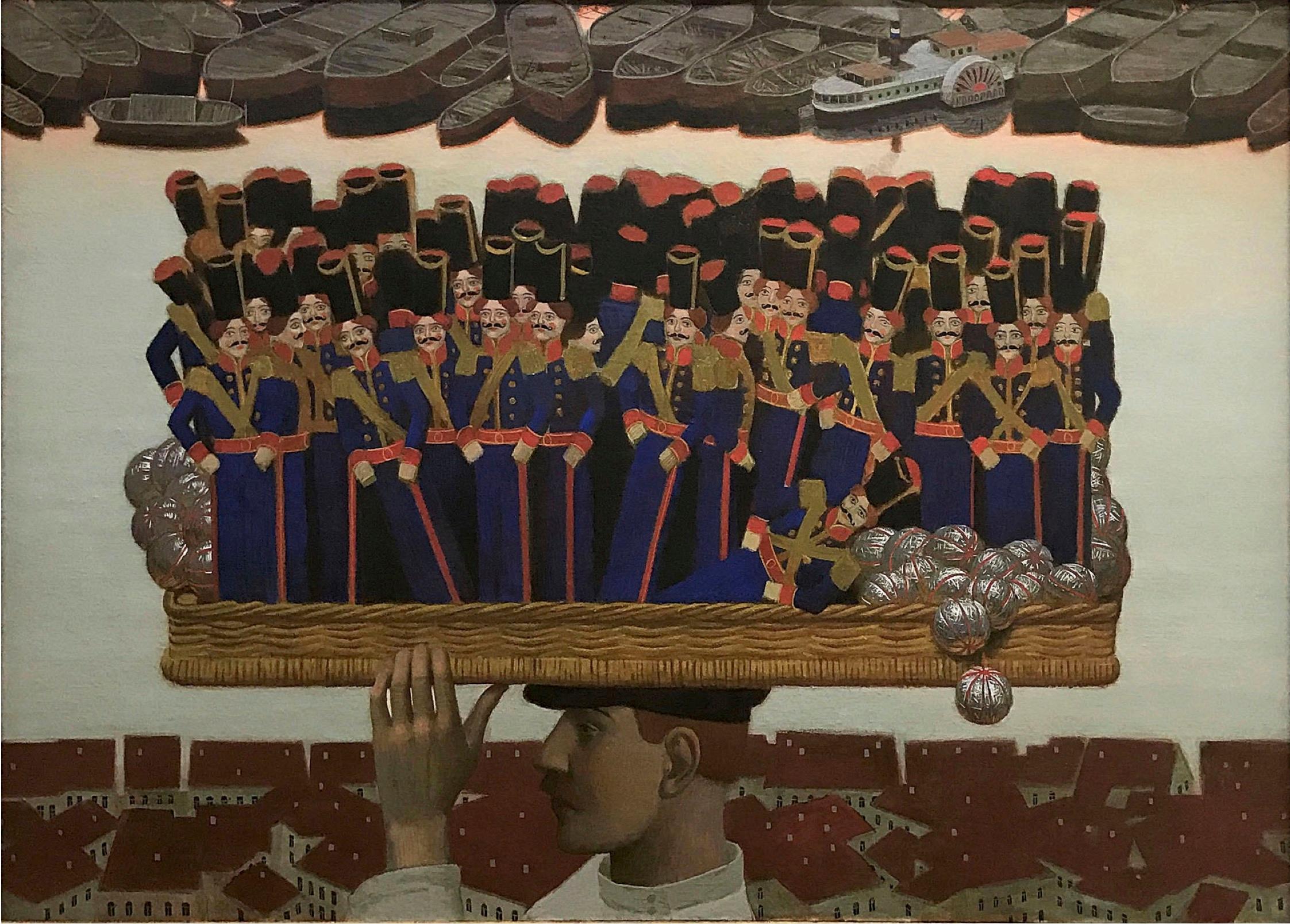 "Vendedor de juguetes" Pintura al óleo 35" x 45" pulgadas por Andrey Remnev

BIOGRAFÍA DEL ARTISTA:
"Mi lugar de nacimiento es la ciudad de Yakhroma, en los alrededores de Moscú. Está situada sobre altas colinas, desde las que se abren amplias