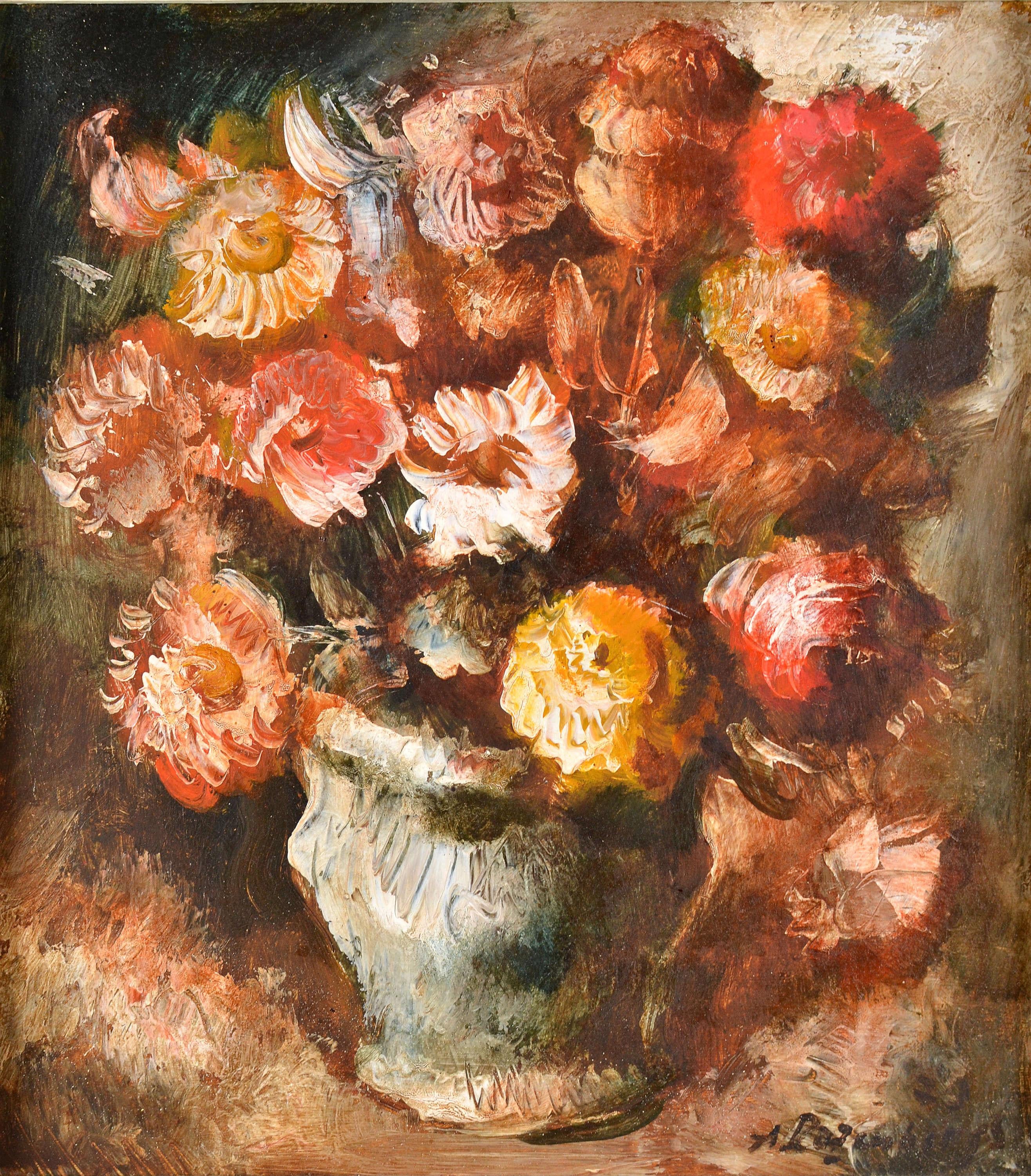 Still-Life Painting Andrey Rozenbergs - Nature morte aux fleurs. 2011. Carton, huile. 40x45 cm