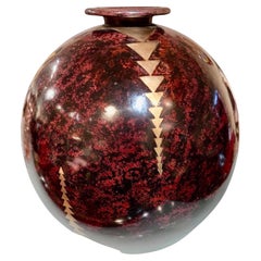 Andrey Signierte französische Denanderie-Vase aus gemischten Metallen, groß
