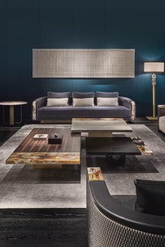 Andria Coffee Table in Makassar Ebony, Horn & Burnished Brass in by Arcahorn