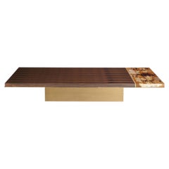 Andria Coffee Table in Makassar Ebony, Horn & Burnished Brass in by Arcahorn