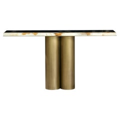 Andria Console Table Lacquered Wood, Horn & Burnished Brass in by Arcahorn