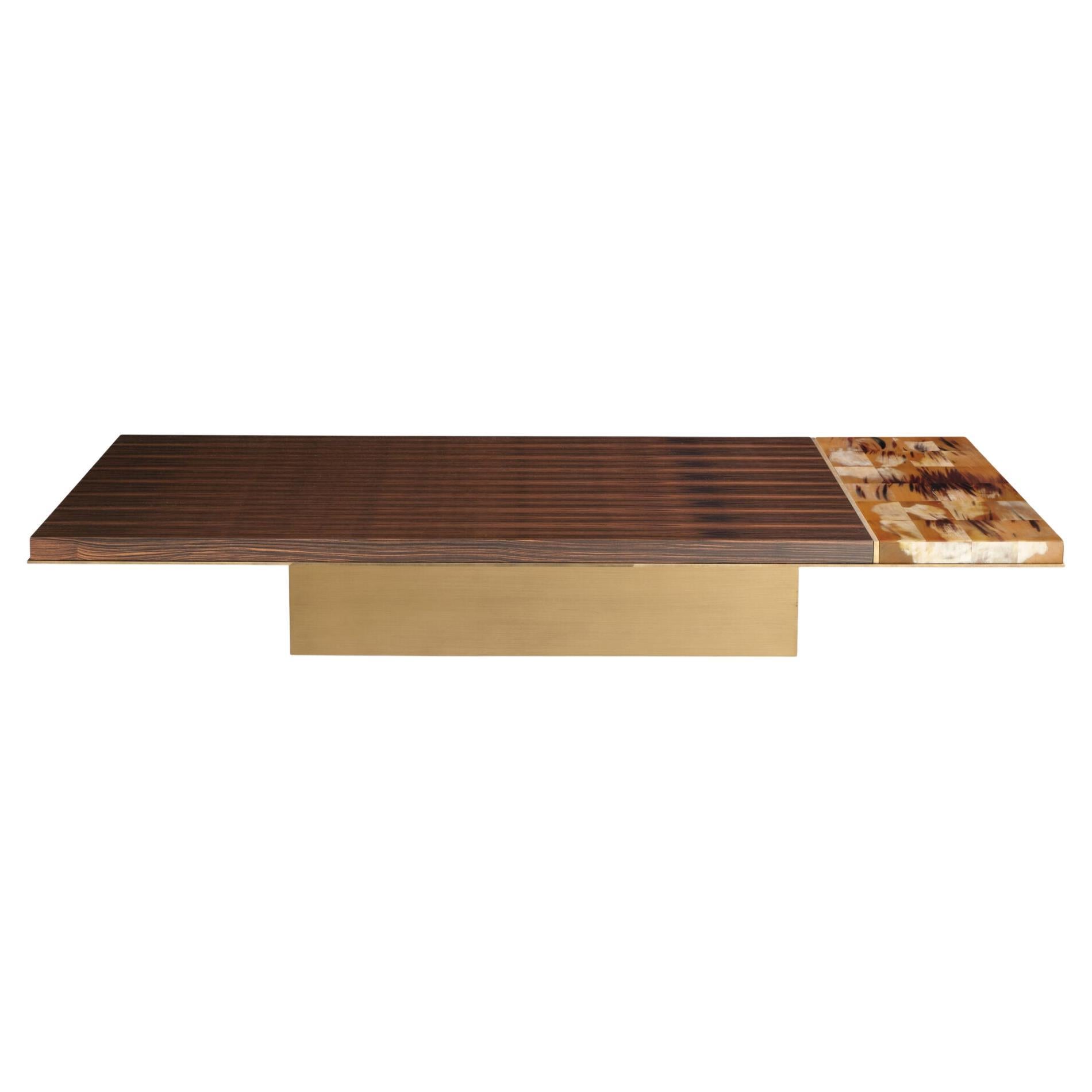 Andria Rechteckiger Couchtisch aus Makassar mit Corno Italiano Einlegearbeit, Mod. 4568 im Angebot