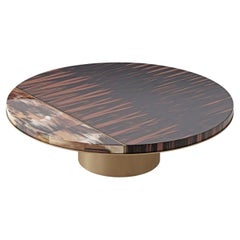 Andria Round Coffee Table in Makassar with Corno Italiano Inlay, Mod. 4415
