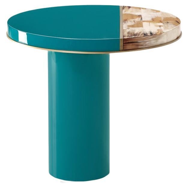 Andria Side Table in Lacquered Wood and Corno Italiano, Mod. 4412 For Sale
