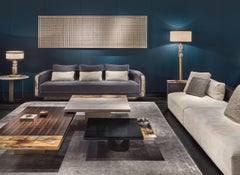 Andria Side Table in Lacquered Wood, Horn & Burnished Brass in by Arcahorn