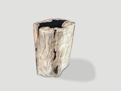 Andrianna Shamaris Abstract High Quality Petrified Wood Side Table
