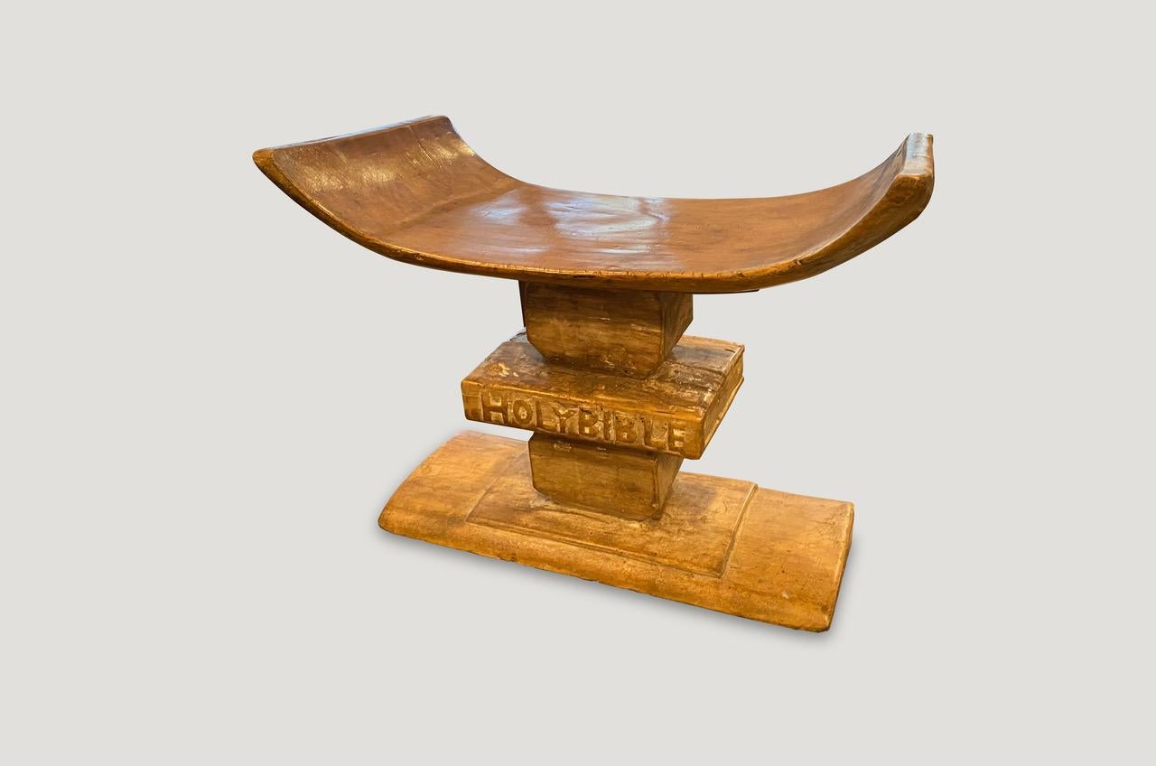 Reclaimed Wood Andrianna Shamaris African Ashanti Bench or Stool