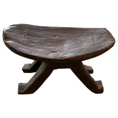 Antique Andrianna Shamaris African Mahogany Head Rest or Stool