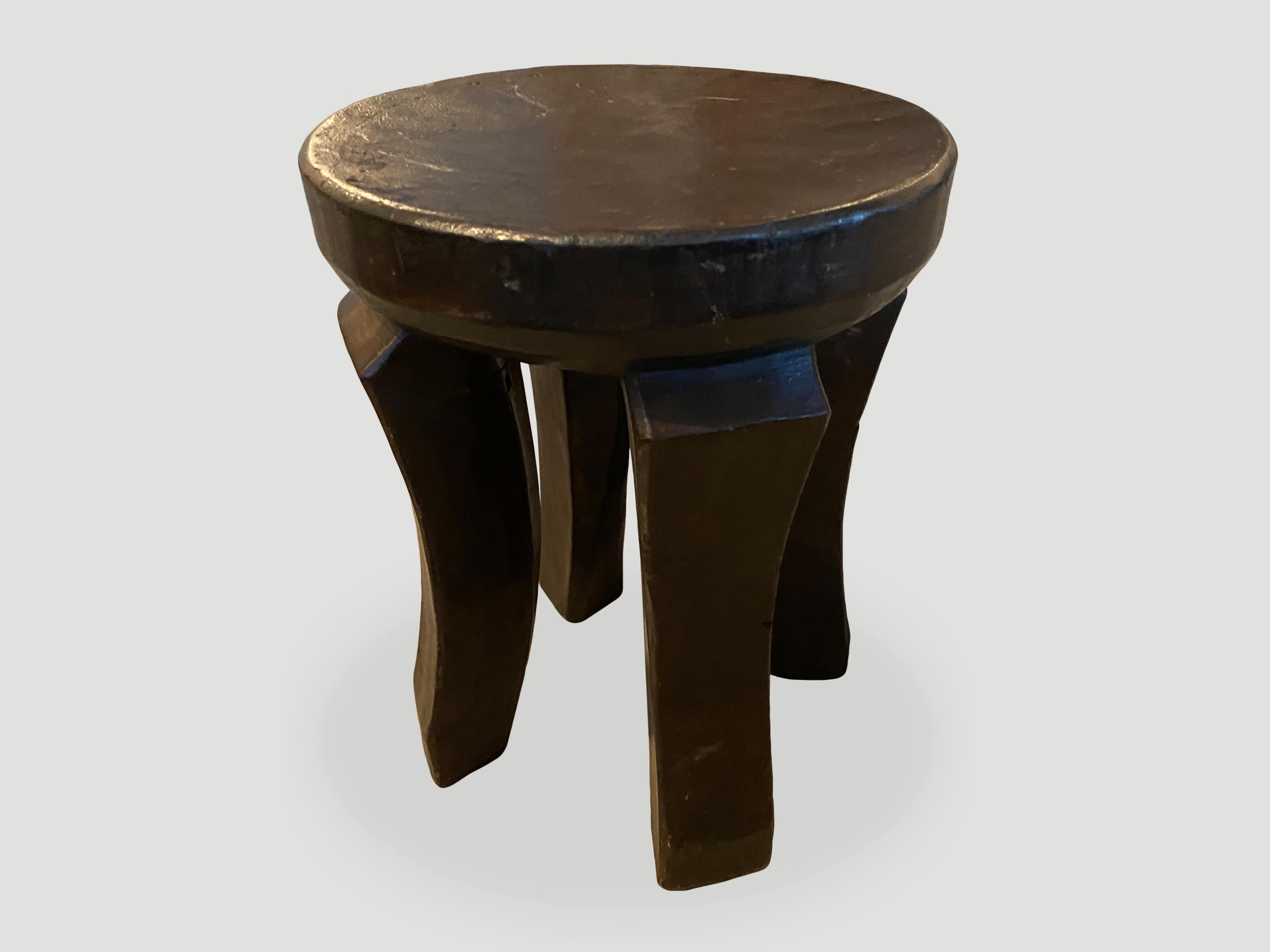Tribal Andrianna Shamaris African Mahogany Wood Side Table or Stool