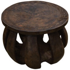 Andrianna Shamaris African Mahogany Wood Side Table or Stool