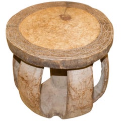 Andrianna Shamaris African Mahogany Wood Side Table or Stool