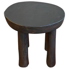 Andrianna Shamaris African Mahogany Wood Side Table or Stool