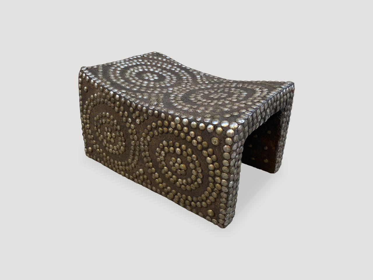 Andrianna Shamaris African Royalty Studded Stool In Excellent Condition In New York, NY