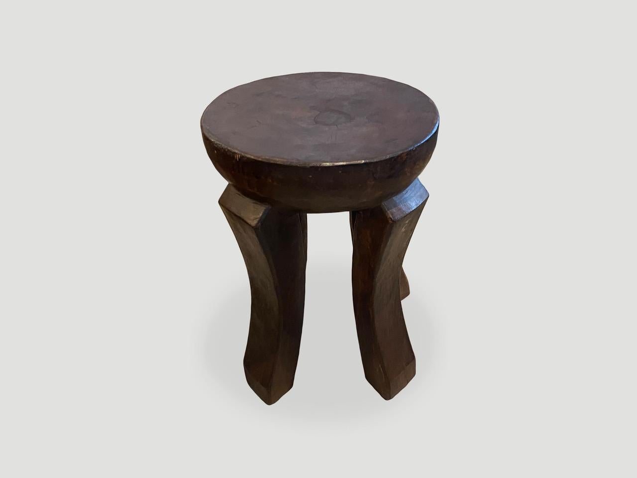 Tribal Andrianna Shamaris African Side Table or Stool For Sale