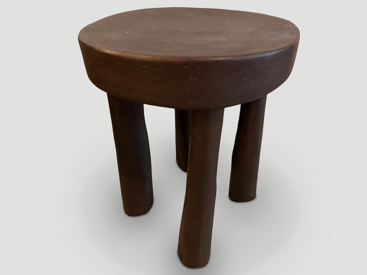 Organic Modern Andrianna Shamaris African Side Table or Stool For Sale