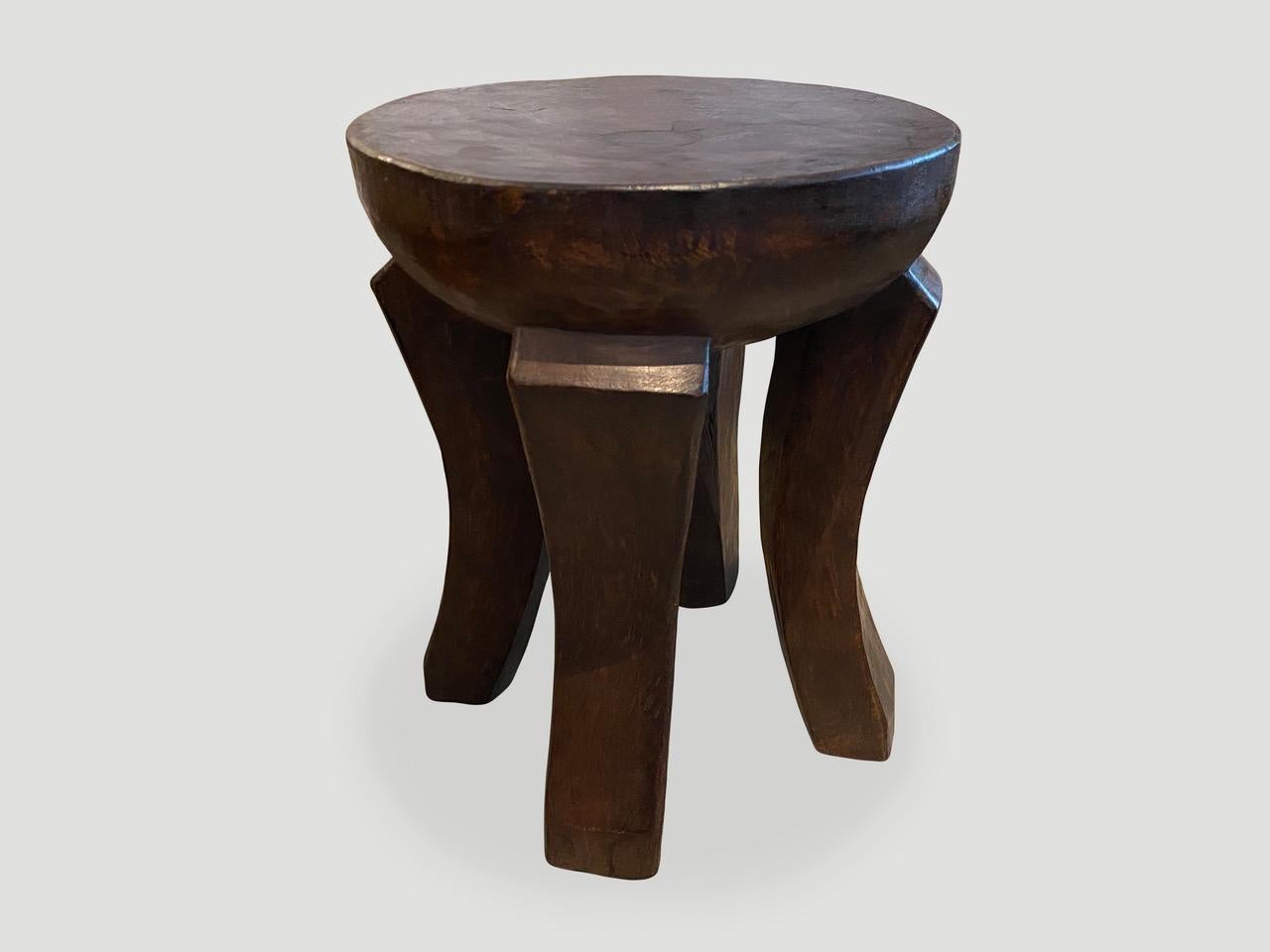 Andrianna Shamaris African Side Table or Stool In Excellent Condition For Sale In New York, NY
