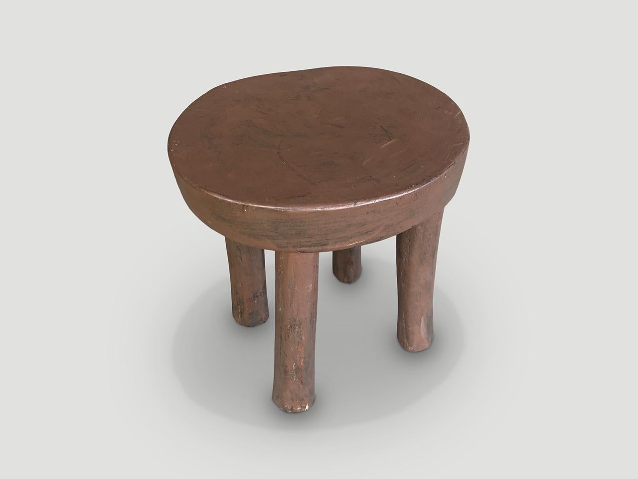 Ivorian Andrianna Shamaris African Side Table or Stool For Sale