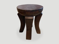 Vintage Andrianna Shamaris African Side Table or Stool