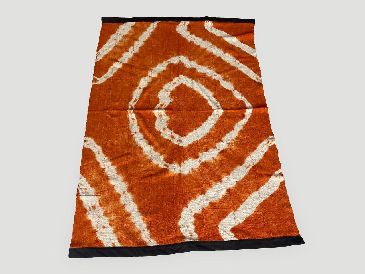 Contemporary Andrianna Shamaris African Textile With Linen Border