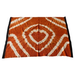Andrianna Shamaris - Textile africain avec bordure en lin