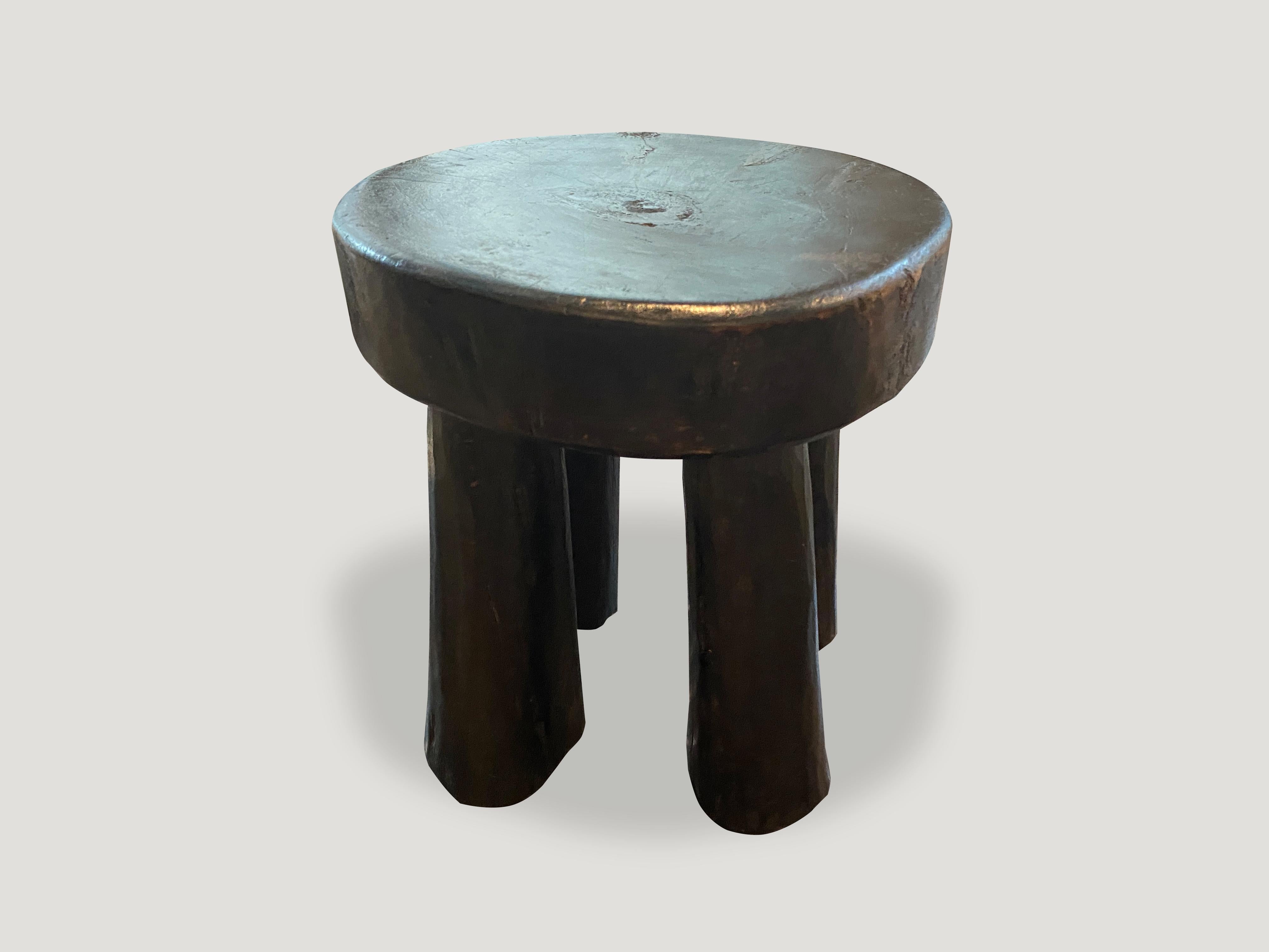 Ivorian Andrianna Shamaris African Wood Side Table or Stool