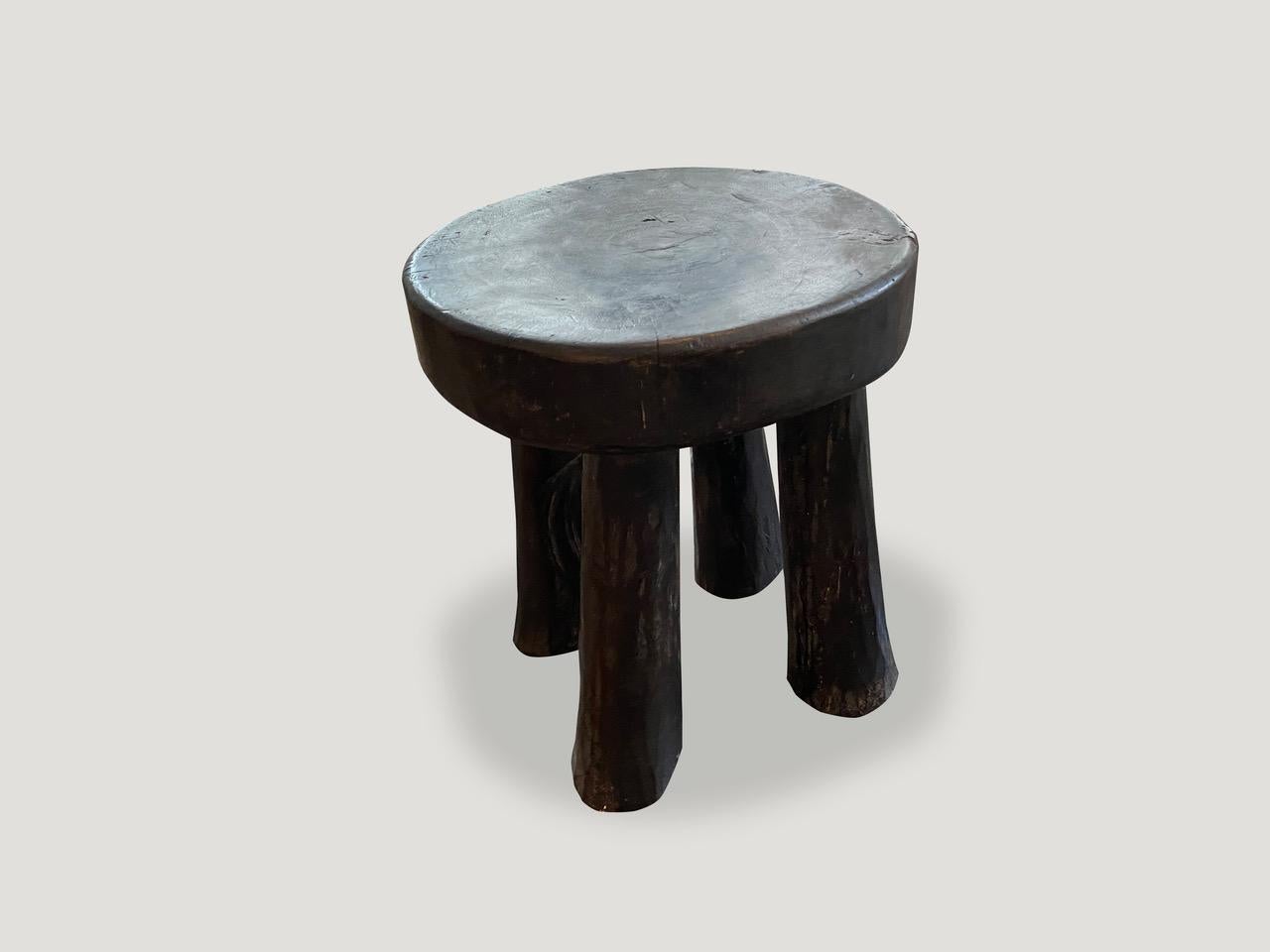Tribal Andrianna Shamaris African Wood Side Table or Stool