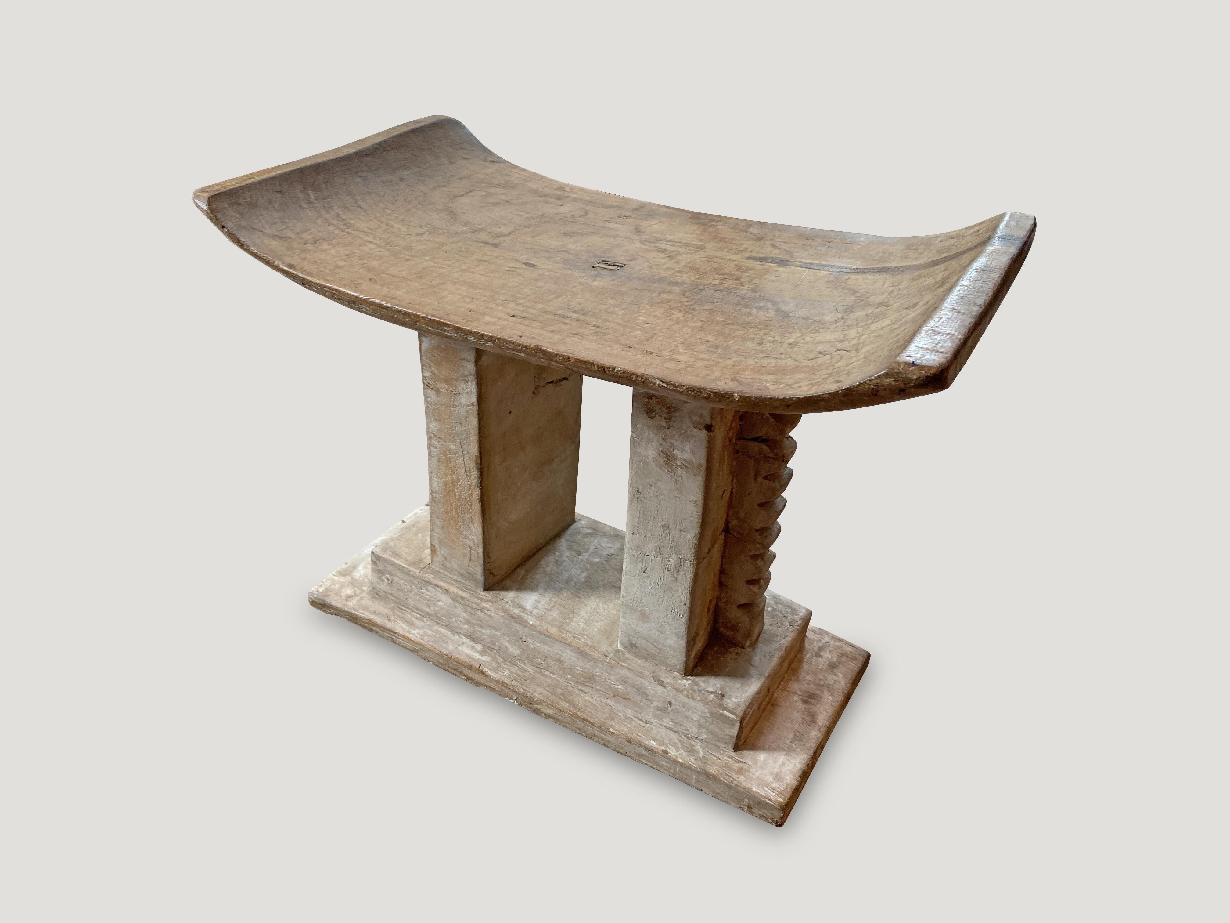 Andrianna Shamaris African Wood Wabi-Sabi Ashanti Stool In Excellent Condition In New York, NY
