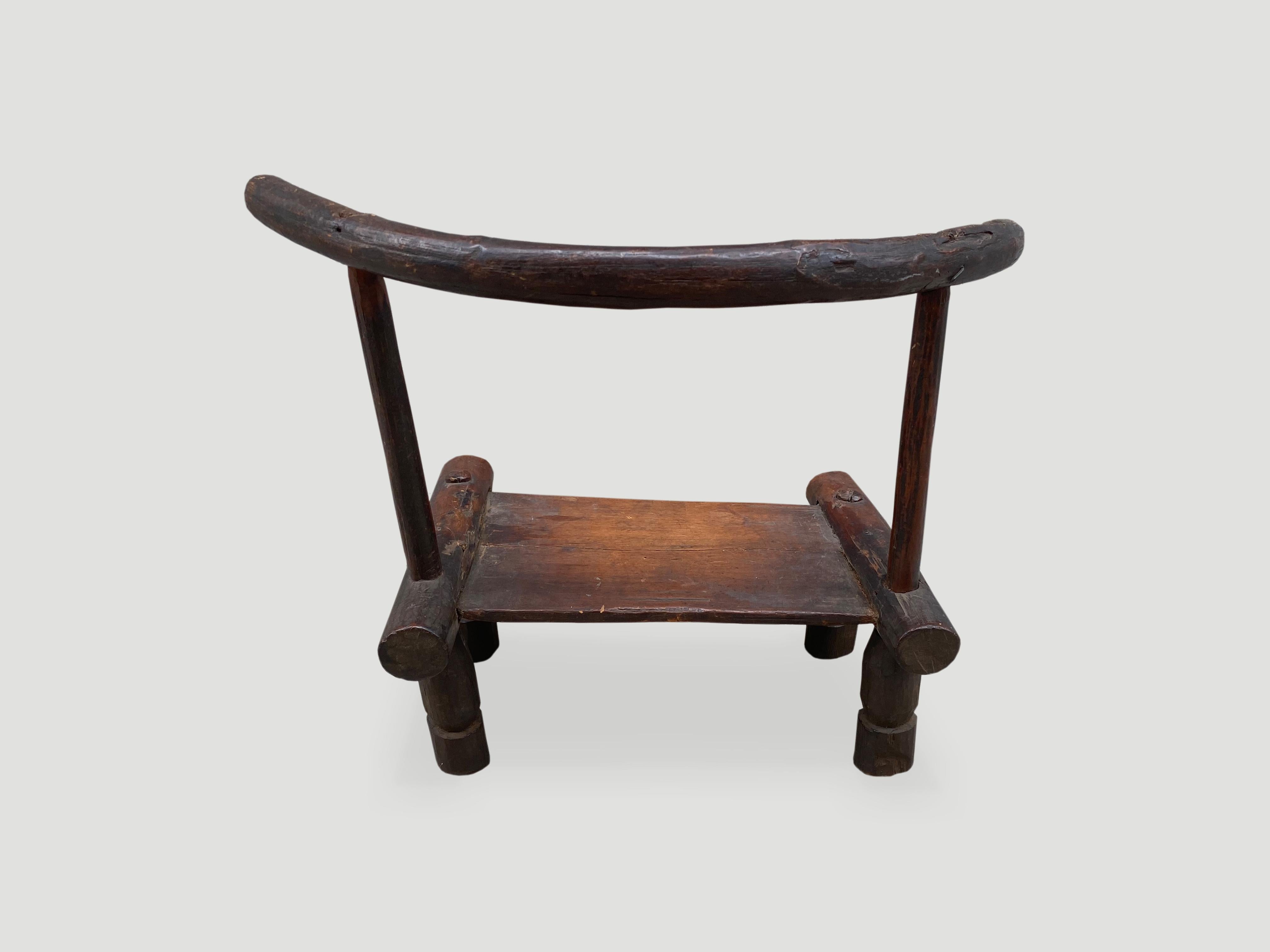 Ivorian Andrianna Shamaris African Wooden Chair or Side Table For Sale
