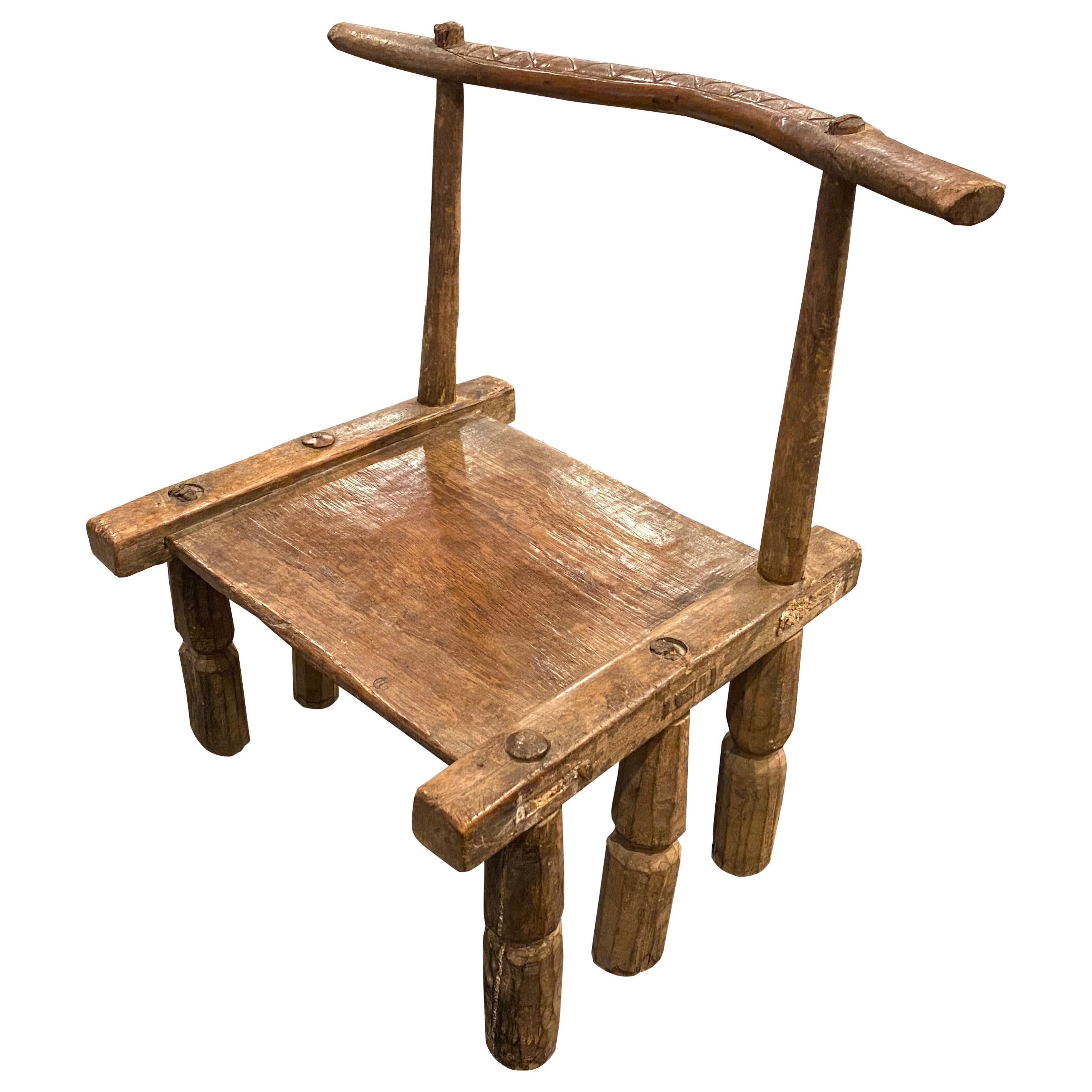 Andrianna Shamaris African Wooden Chair or Side Table, Ivory Coast For Sale