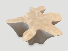 Andrianna Shamaris Amorphous Bleached Modular Teak Wood Coffee Table